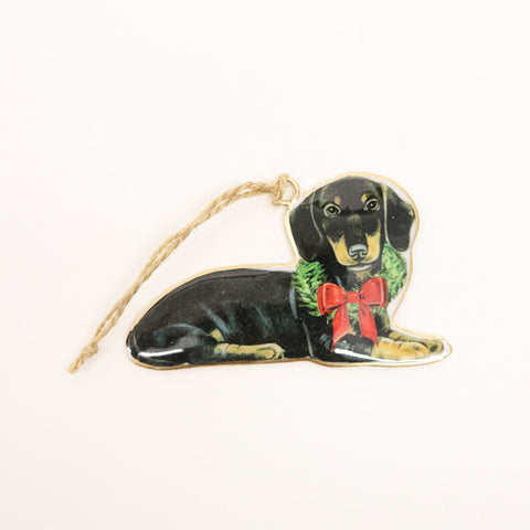 Vintage Tin Dachshund Christmas Decoration