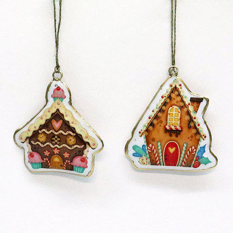 Vintage Tin Gingerbread House Christmas Decoration