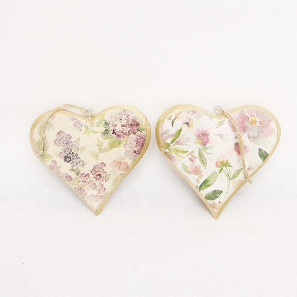 Vintage Wooden Hanging Decoupage Heart