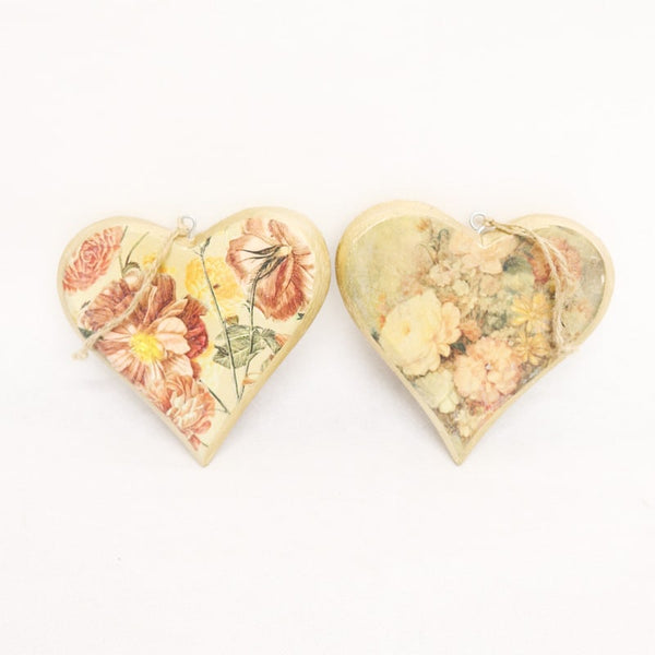Vintage Wooden Hanging Decoupage Heart