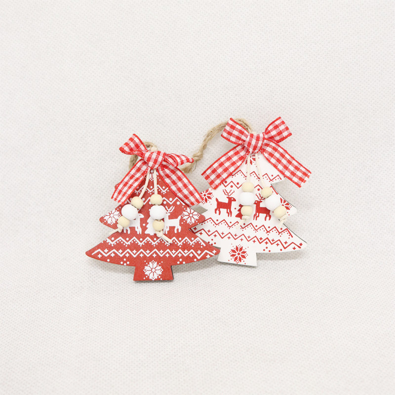 Whimsical Wooden Tree Christmas Decoration
