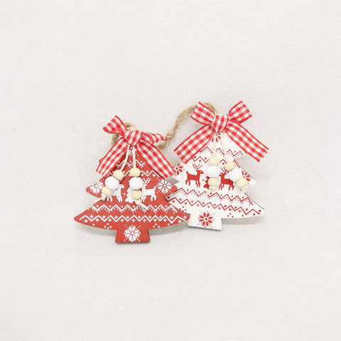 Whimsical Wooden Tree Christmas Decoration