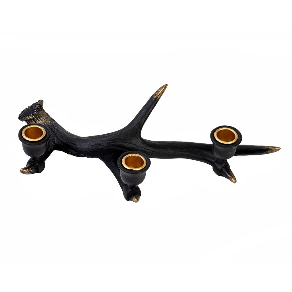 Antler Candle Holder, Black