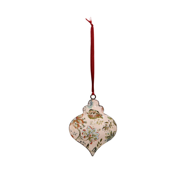 Floral Onion Christmas Bauble, Burgundy
