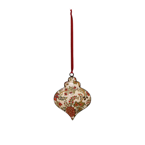 Floral Onion Christmas Bauble, Burgundy