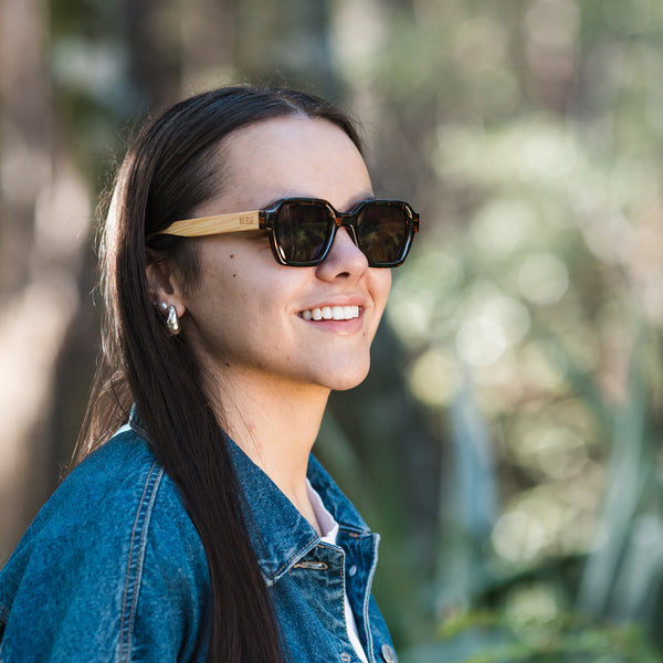 Blue Skye Sunnies, Tortoise w/ Wooden Arms #3243