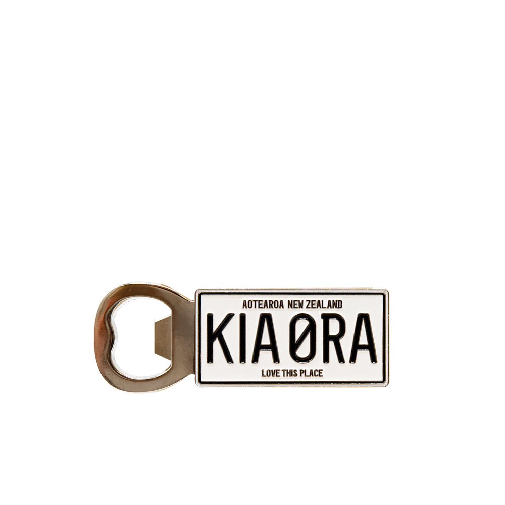 Number Plate Bottle Opener/Magnet, Kia Ora