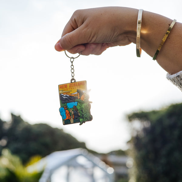 Silicone South Island Tramping Keyring