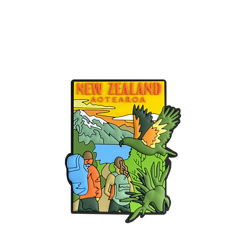Silicone New Zealand Magnet - South Island Tramping