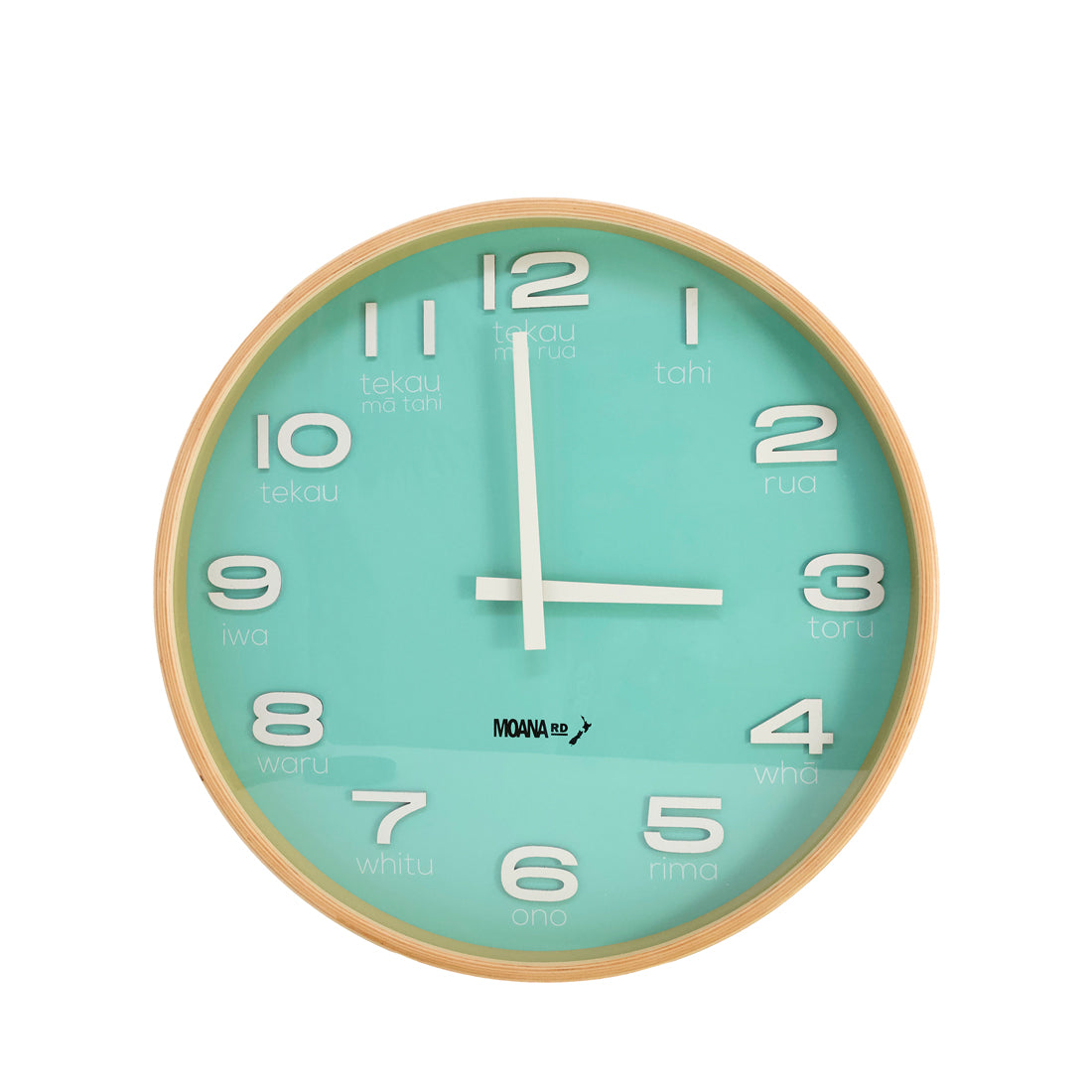 Moana Road - Large Te Reo Maori Clock, Teal – The White Room Gallery