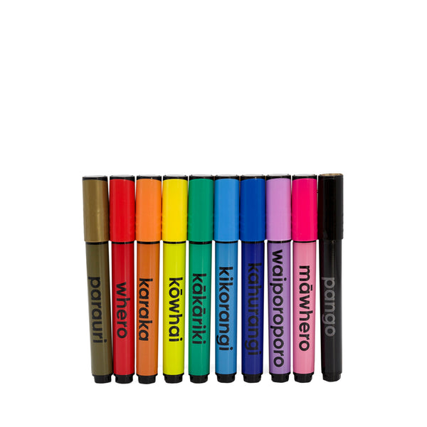 Te Reo Māori Rainbow Colour Markers