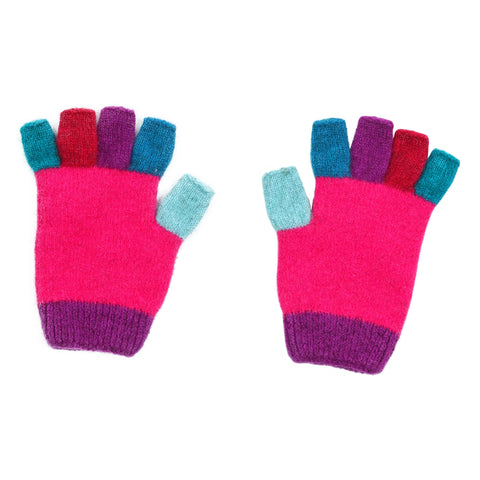 Kid's Multi Colour Fingerless Gloves