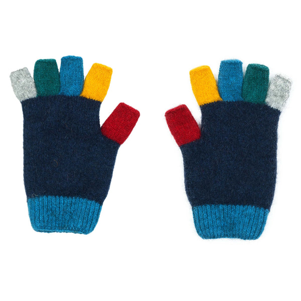 Kid's Multi Colour Fingerless Gloves