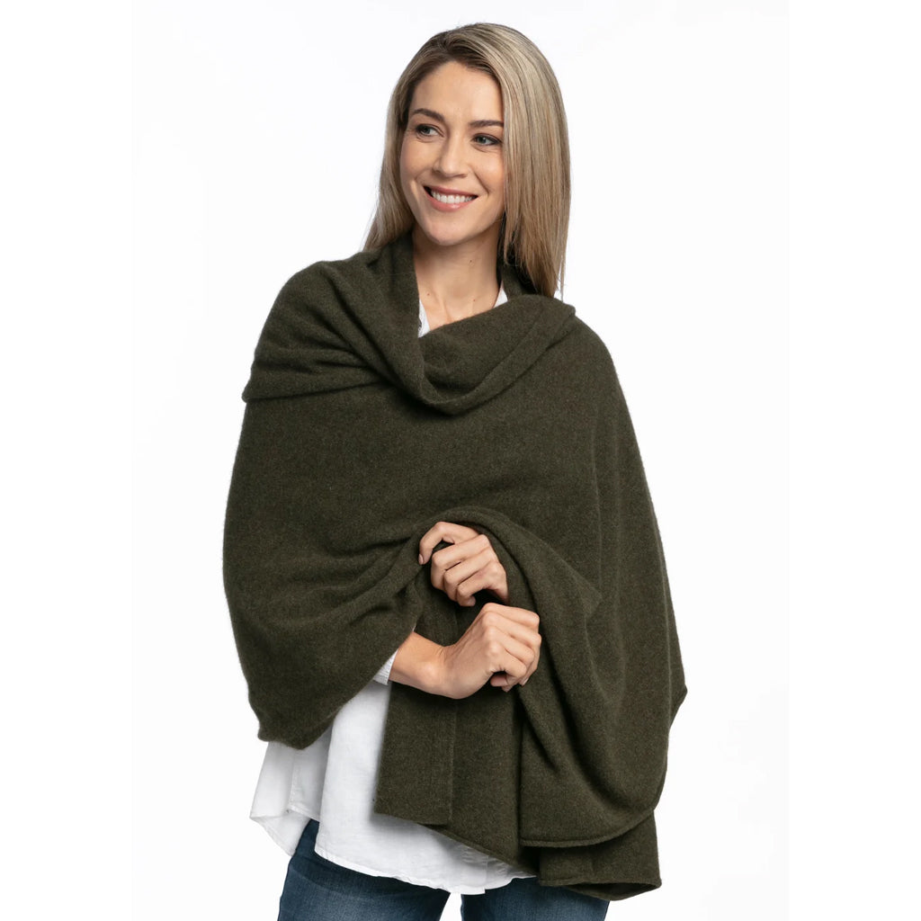 Possum Merino Travel Wrap, Fern