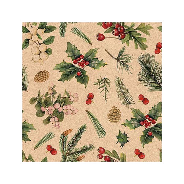 Lunch Paper Napkin Winter Greenery