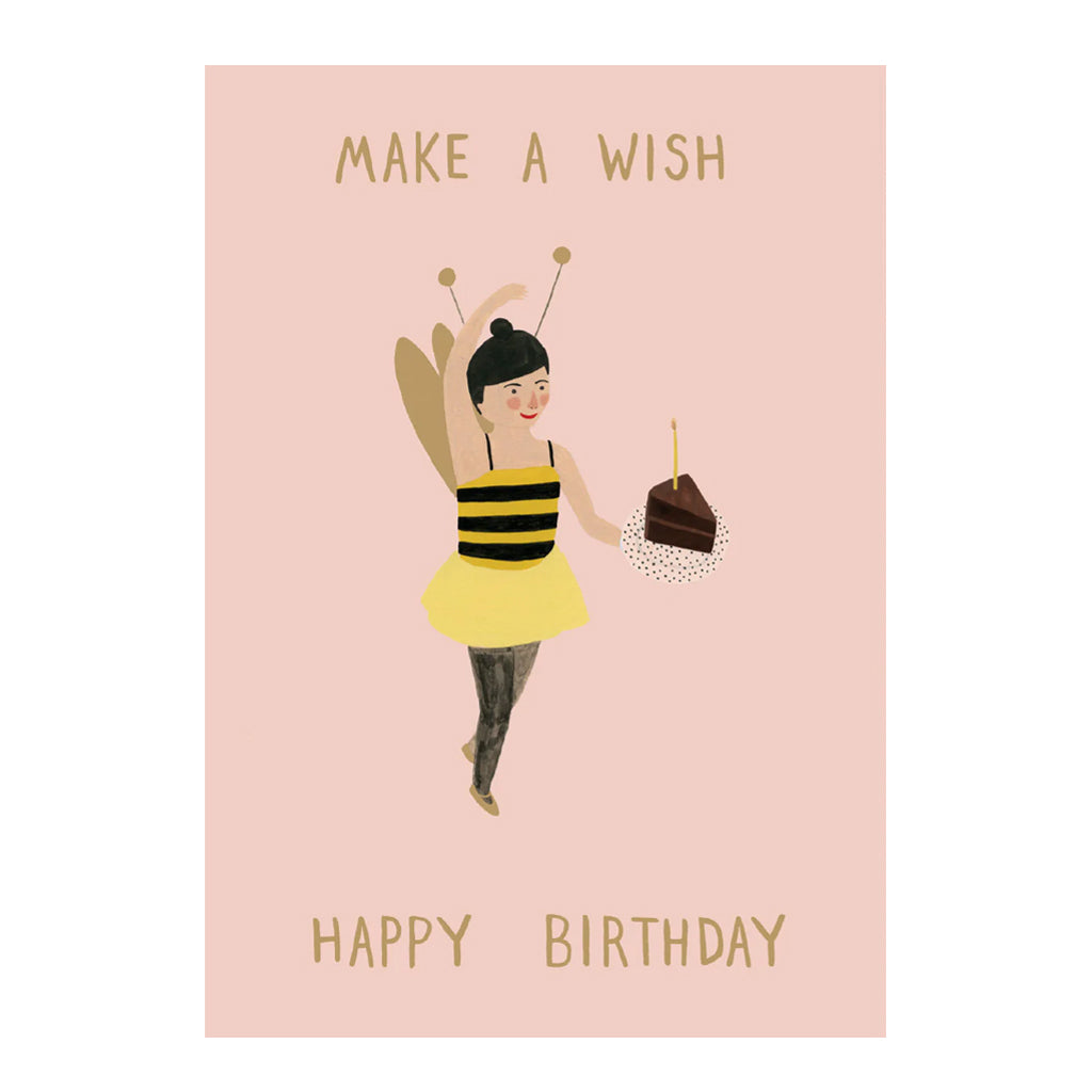 Bee Girl Birthday - Greeting Card