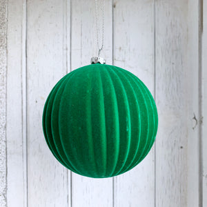 Green Flocked Christmas Bauble