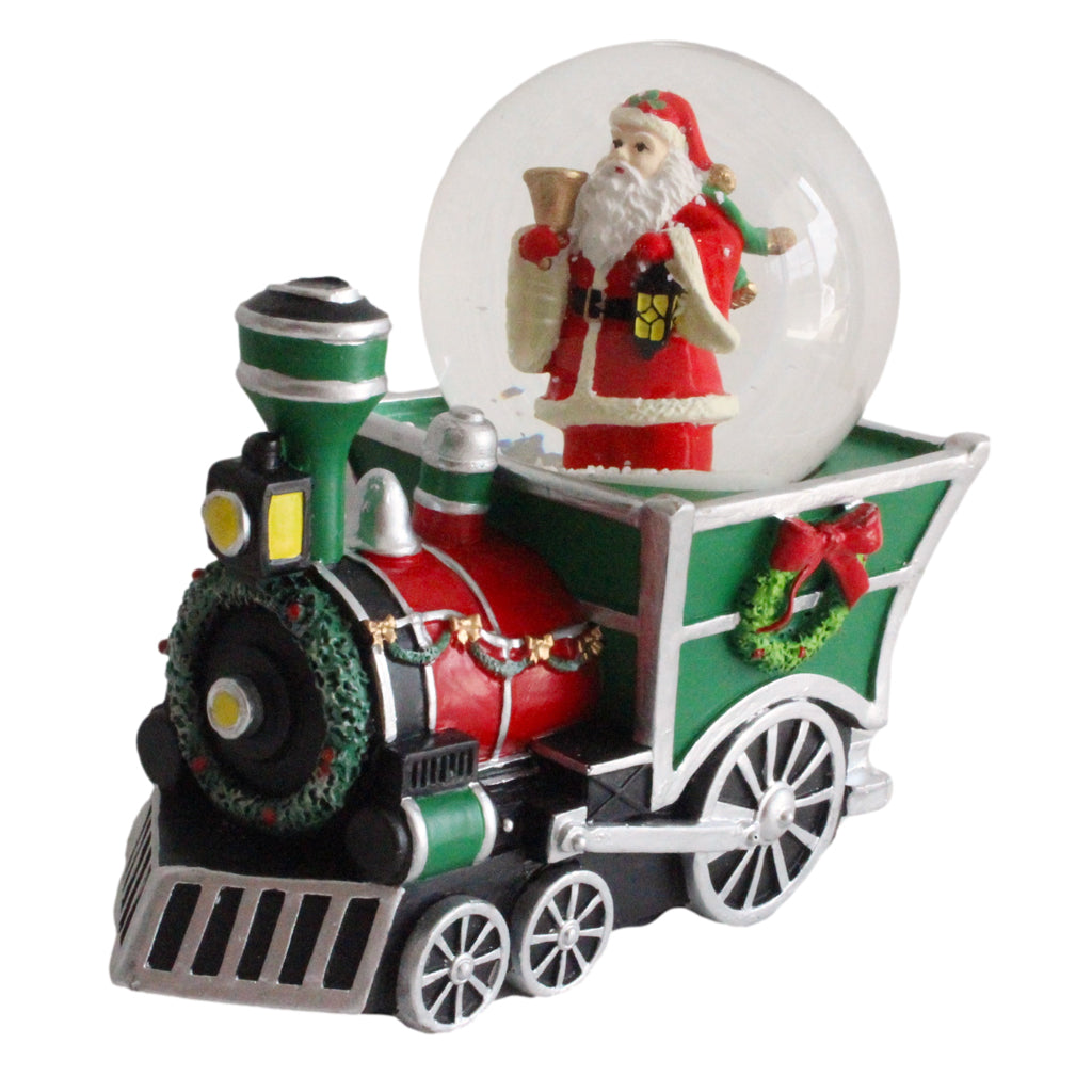 Musical Santa on Train Snow Globe