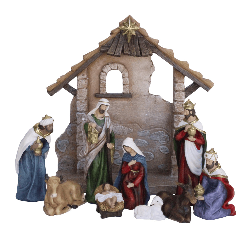 Nativity Scene with Stable & Animals