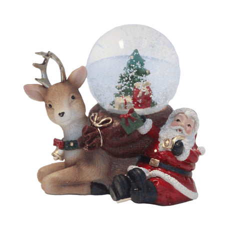 Reindeer with Santa Snowglobe