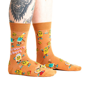 Don't Worry Be Hoppy Men's Crew Socks