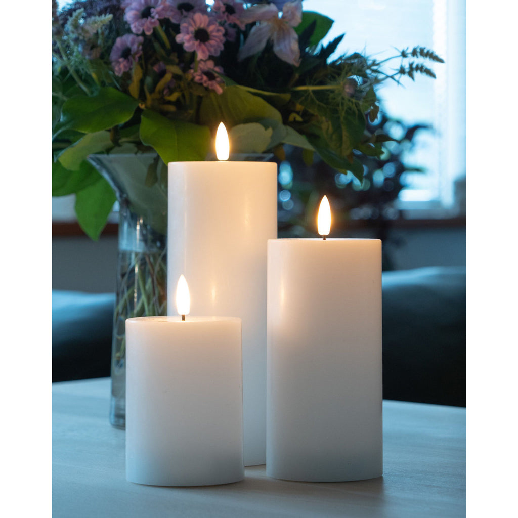 Classic Ivory Pillar Indoor LED Candle with Timer