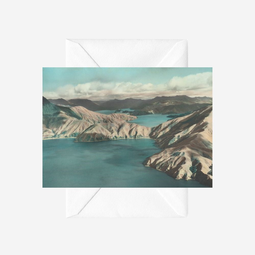 Marlborough Sounds, Whites Aviation - Greeting Card