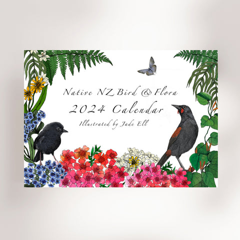 Jade Ell NZ Native Bird & Flora Calendar 2024