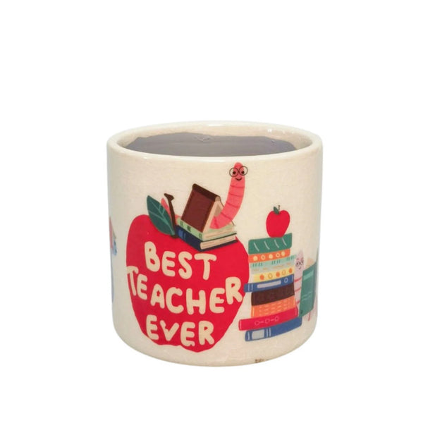 Bookworm Best Teacher Ever Planter 8cm