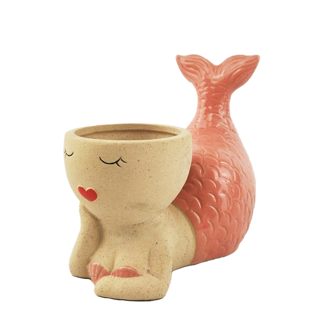 Mermaid Planter Pink 14cm