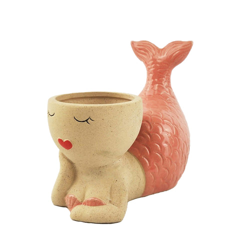 Mermaid Planter Pink 14cm