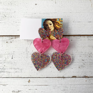 Glitter Hearts Earrings