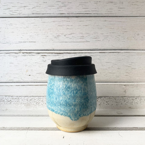 Washout Light Blue Ceramic Takeaway Cup