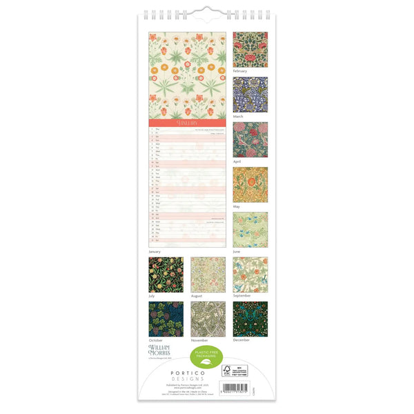 William Morris Wallpaper Slim Wall Calendar 2026