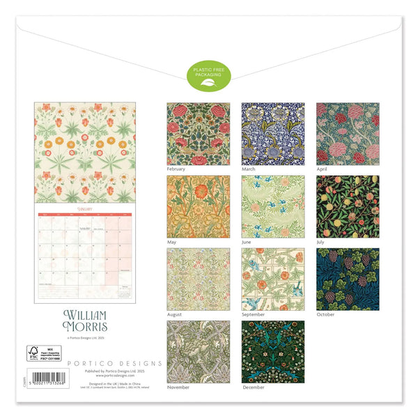 William Morris Square Calendar 2026