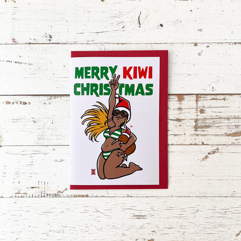Merry Kiwi Beach Christmas - Greeting Card