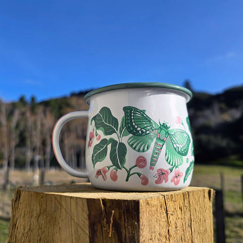 Puriri Moth Enamel Mug