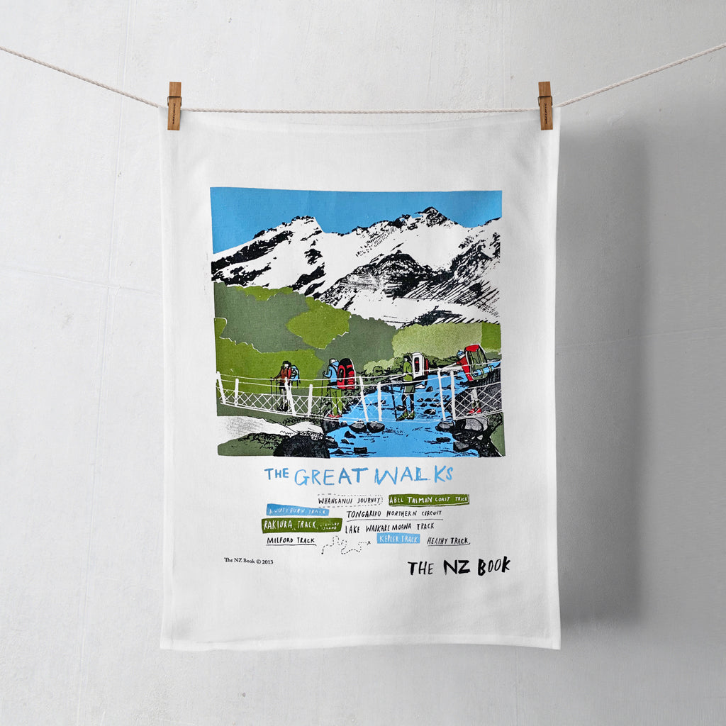 NZ Book Great Walks Tea Towel