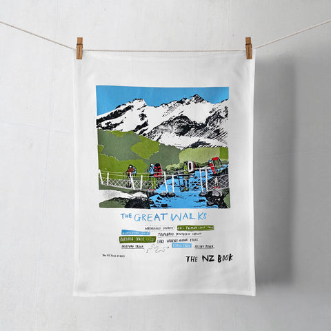 NZ Book Great Walks Tea Towel