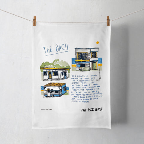 NZ Book The Bach Tea Towel