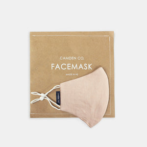 Camden Co Blush Linen Face Mask.