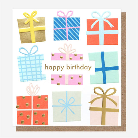 Happy Birthday Gifts Greeting Card by Caroline Gardner.