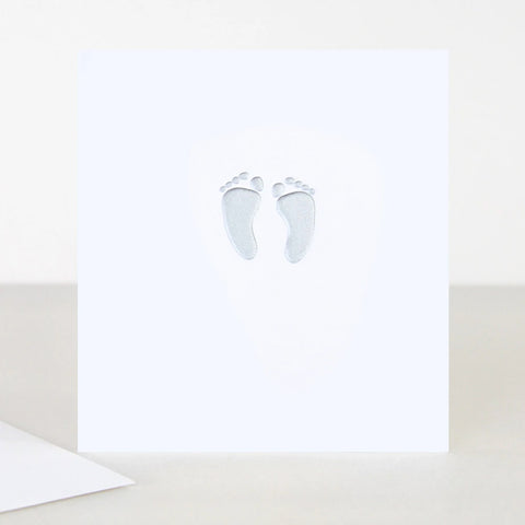 Silver Baby Feet - Greeting Card