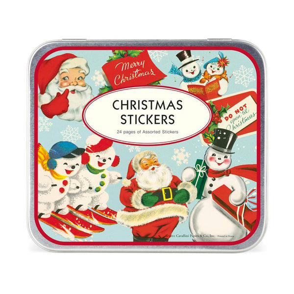 Christmas Stickers In Tin