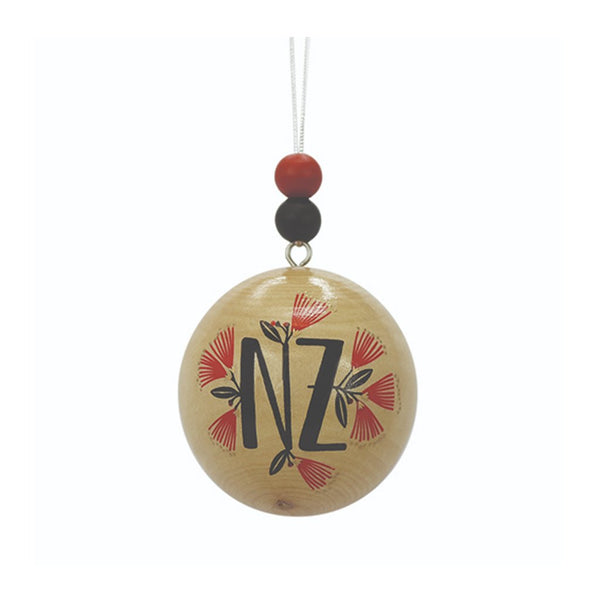 DQ&Co Pohutukawa Eco Friendly Natural Wooden Xmas Ball.