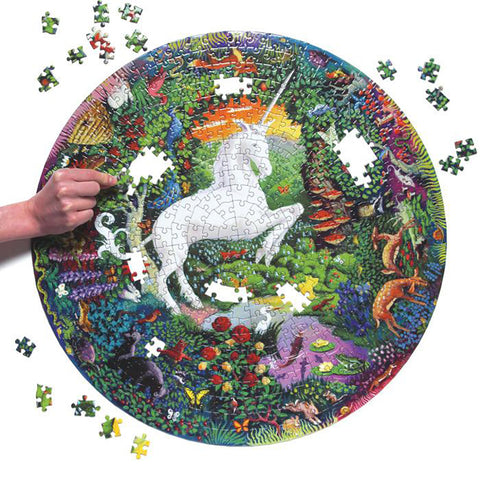Unicorn Garden 500 Piece Round Jigsaw Puzzle
