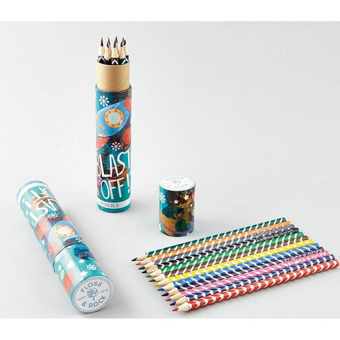 Floss & Rock Rocket 12 Pencil Colouring Set and Tube.