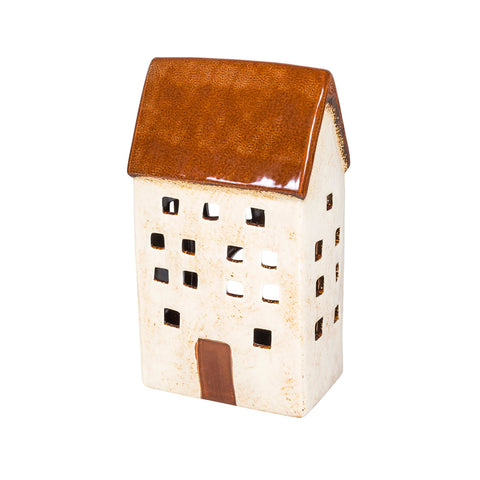 French Country Brown Alsace Tall Tea Light House.