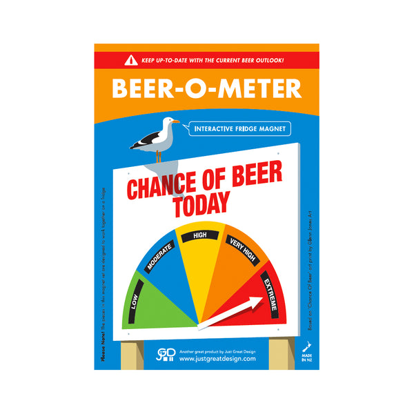 Beer-O-Meter Chance Of Beer Today Fridge Magnet - Glenn Jones Art