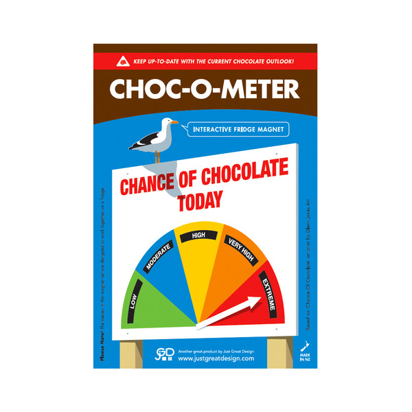 Choc-O-Meter Chance Of Chocolate Today Fridge Magnet - Glenn Jones Art